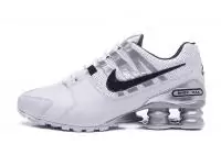 alabama nike air shox pu running chaussures white black